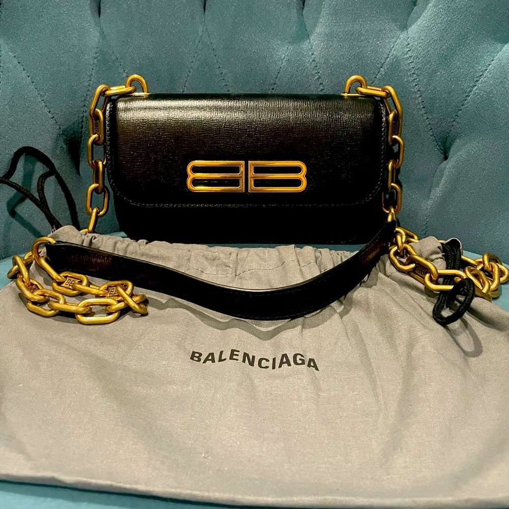 Balenciaga Gossip Wallet on Chain in smooth leather